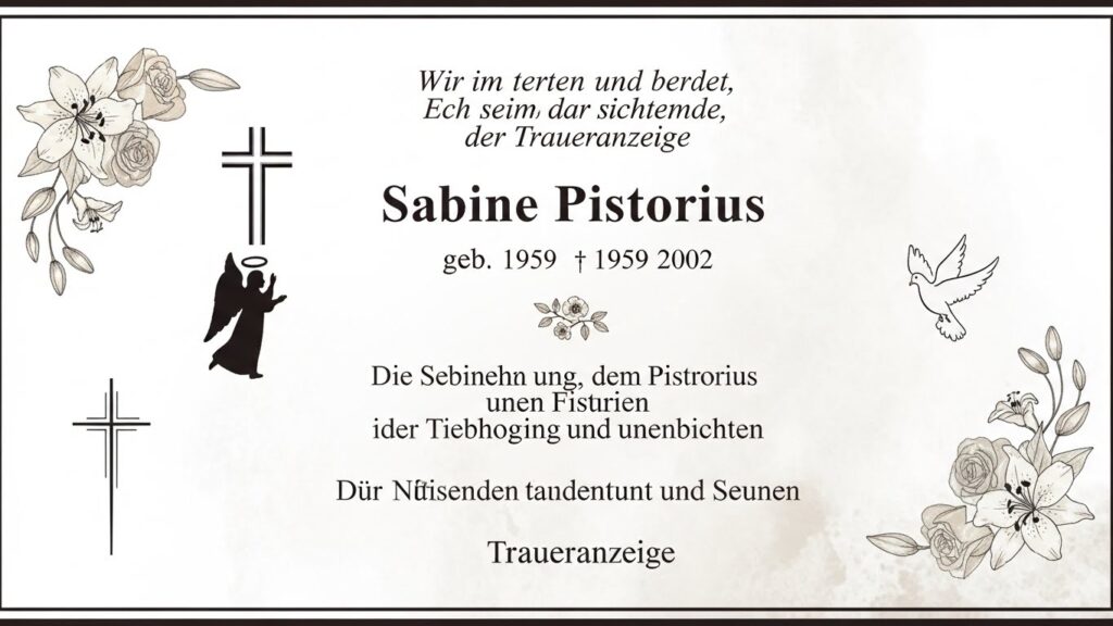 Sabine Pistorius Traueranzeige